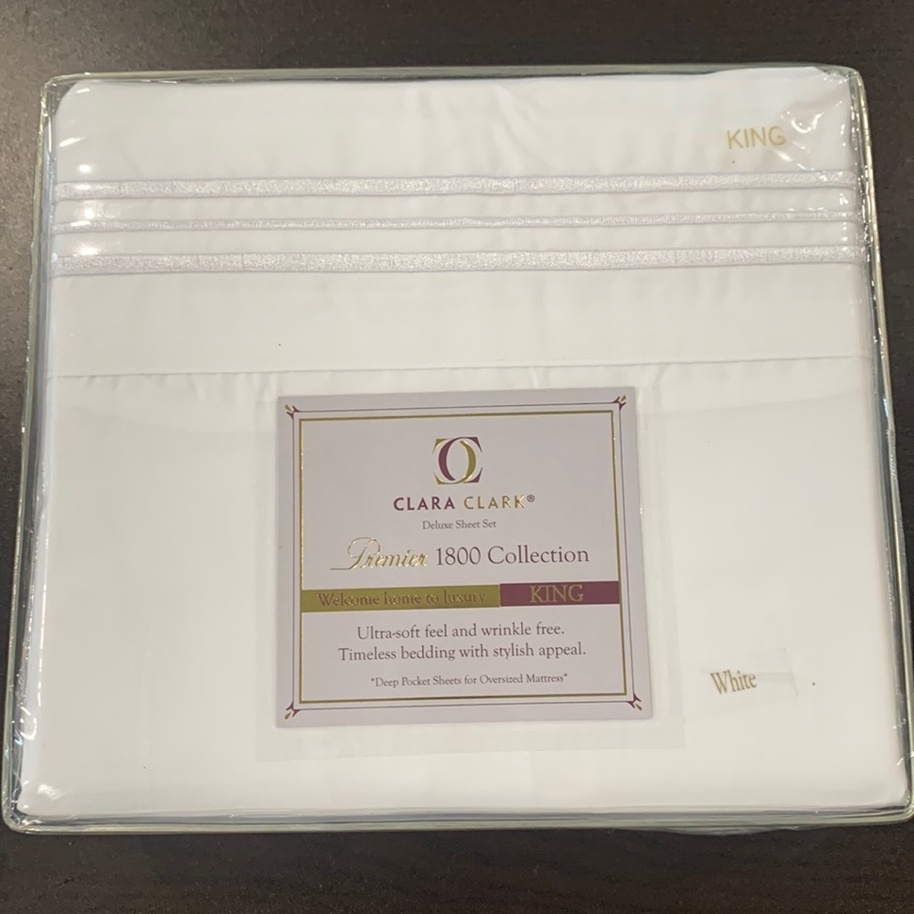 White King bed sheets. Deep pocket sheets.